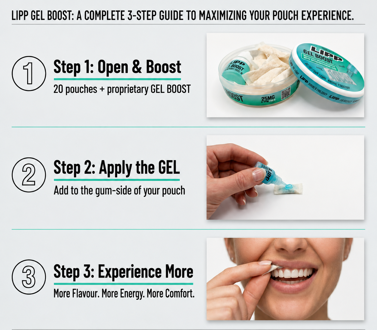 LIPP Gel Boost product guide with step-by-step instructions 